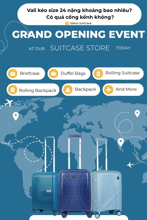 Vali kéo size 24 nặng khoảng bao nhiêu? Có quá cồng kềnh không?