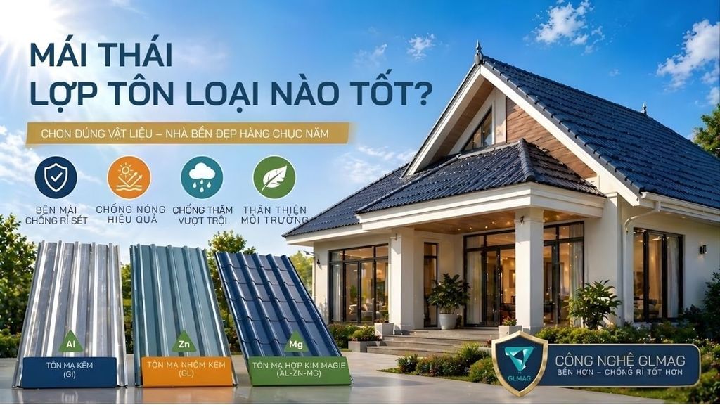 Mái Thái Lợp Tôn Loại Nào Tốt? Chọn Đúng Vật Liệu Để Nhà Bền Đẹp Hàng Chục Năm