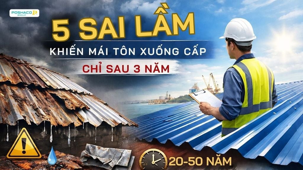 5 Sai Lầm Khiến Mái Tôn Xuống Cấp Chỉ Sau 3 Năm