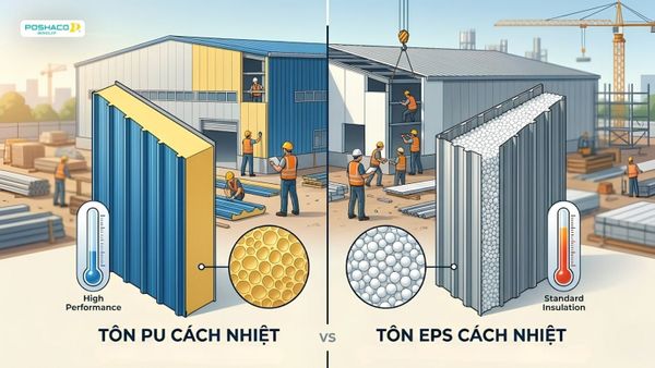 Nên Dùng Tôn PU Hay Tôn EPS Cách Nhiệt?