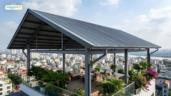Mái Che Sân Thượng Bằng Tôn: Mẫu Đẹp & Cách Chọn Loại Tôn