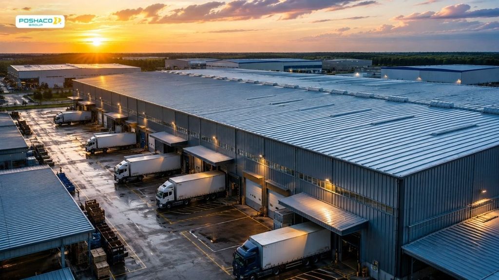 Giải Pháp Ứng Dụng Tôn Trong Công Trình Kho Bãi & Logistics