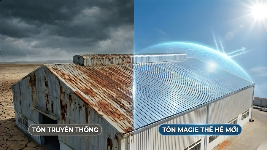 Ưu điểm vượt trội của tôn Magie trong công trình xây dựng hiện đại