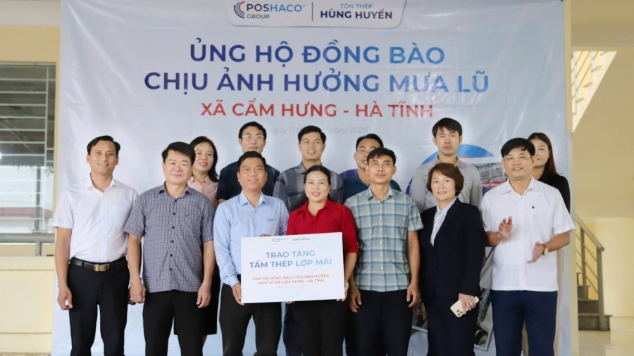 Poshaco Group Chung Tay Hỗ Trợ Khắc Phục Hậu Quả Mưa Lũ Tại Cẩm Hưng - Hà Tĩnh