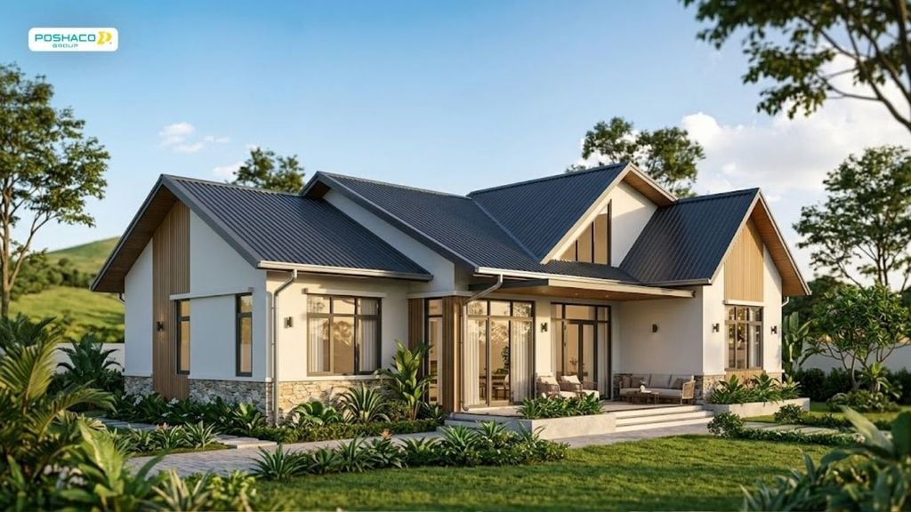 mẫu mái tôn lệch hiện đại