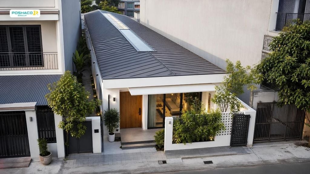Mẫu nhà cấp 4 đẹp 5x20 mái tôn