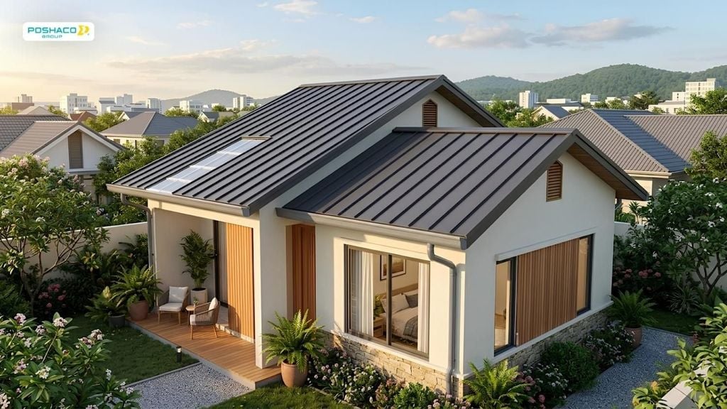 Nhà cấp 4 mái tôn 2 phòng ngủ