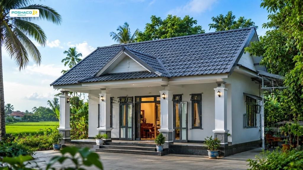 Nhà cấp 4 mái tôn giả ngói