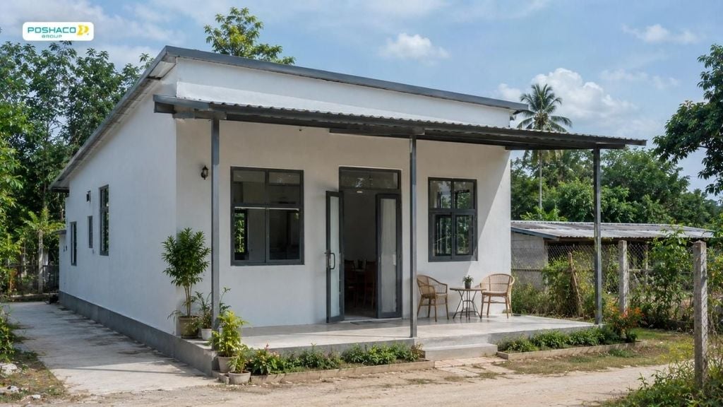 Nhà cấp 4 mái tôn 1 mái