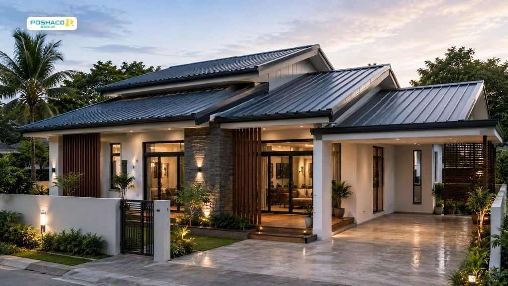 Mái tôn giật cấp hiện đại