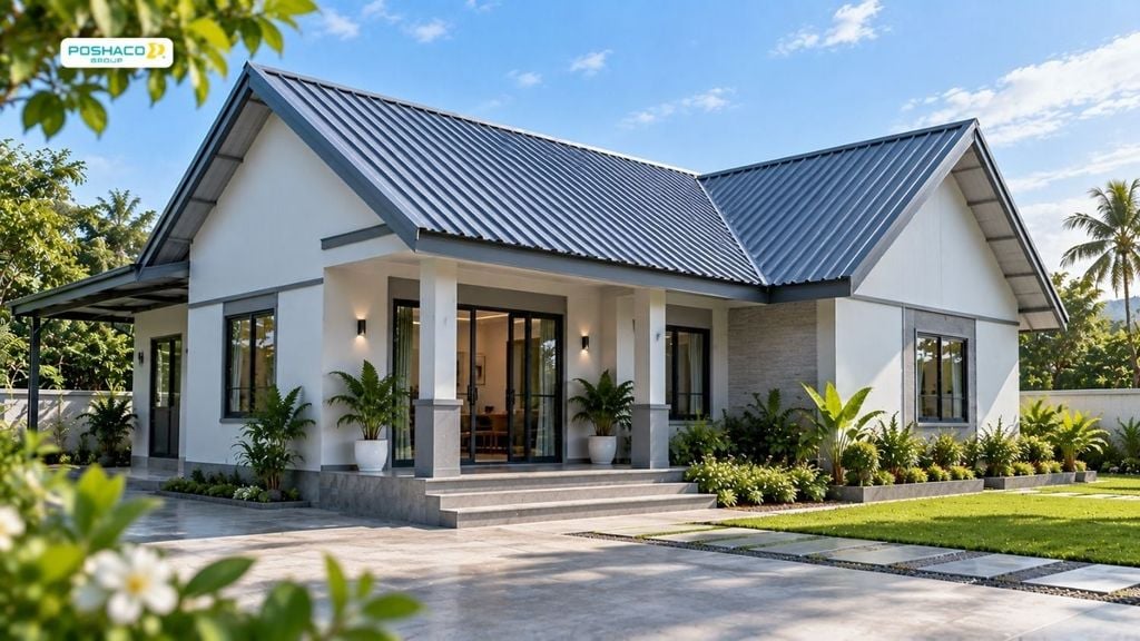 Mái tôn 2 mái truyền thống