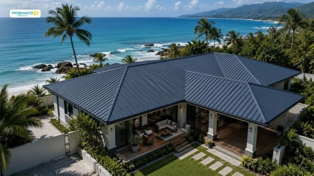 nhà ven biển lợp tôn