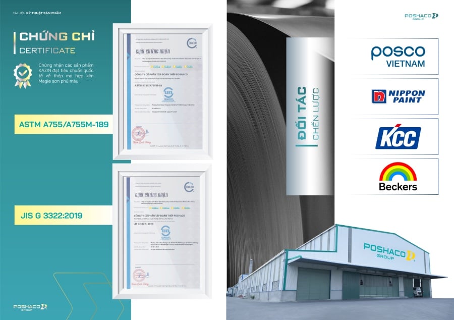Chứng chỉ và tiêu chuẩn sản phẩm Poshaco - ảnh 1