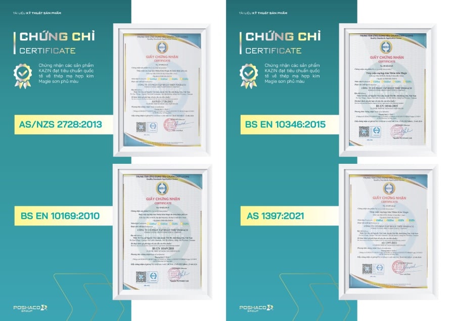 Chứng chỉ và tiêu chuẩn sản phẩm Poshaco - ảnh 2