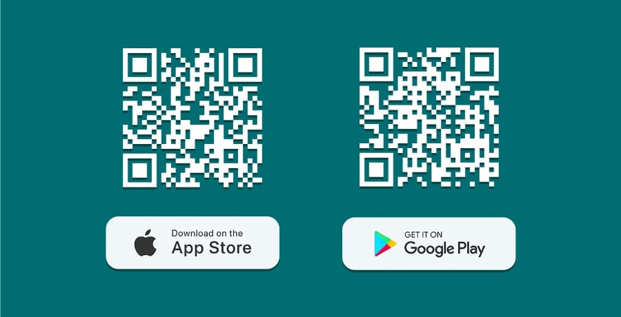 Mã QR tải Poshaco Pro trên App Store và Google Play