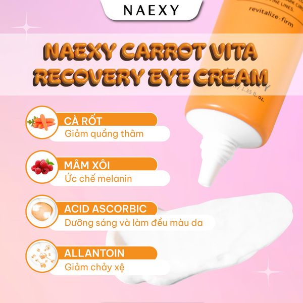 KEM DƯỠNG MẮT CÀ RỐT NAEXY CARROT VITA RECOVERY EYE CREAM 2