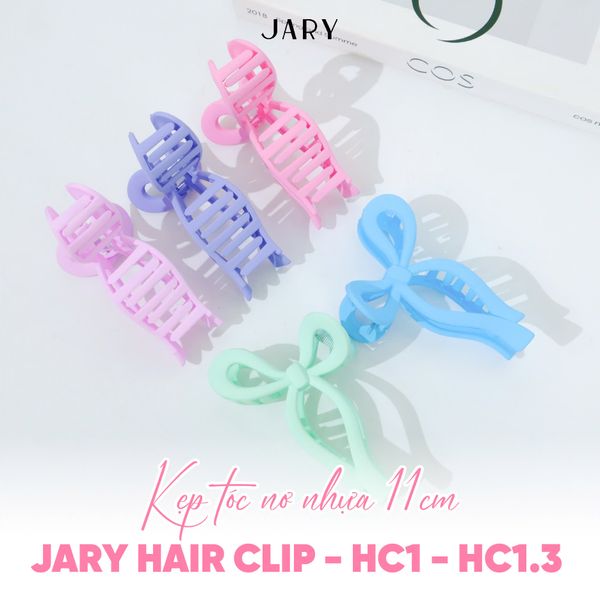 KẸP TÓC NƠ NHỰA 11CM JARY HAIR CLIP - HC1 - HC1.3 - HC1.3.1 - MÀU HỒNG CAM
