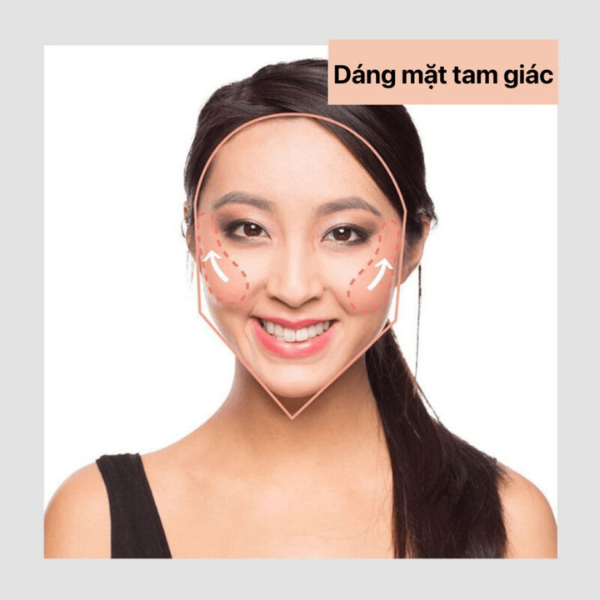 cách đánh má hồng cho mặt tam giác