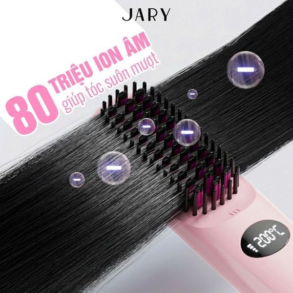 LƯỢC ĐIỆN CHẢI TÓC KHÔNG DÂY ION ÂM JARY ION ELECTRIC HAIR COMB - MÀU TÍM