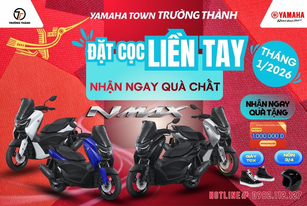 Đặt cọc NMAX 155 ngay hôm nay để nhận quà tặng hấp dẫn tại Trường Thành Motor