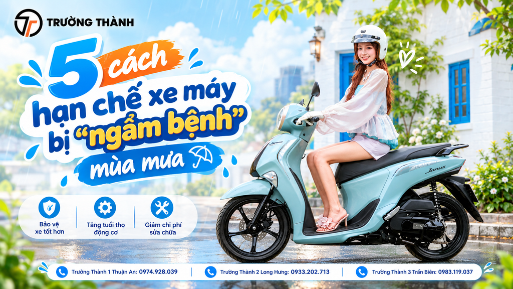 Mùa mưa đến, đừng để xe máy “ngấm bệnh”: 5 cách bảo vệ xe máy hiệu quả