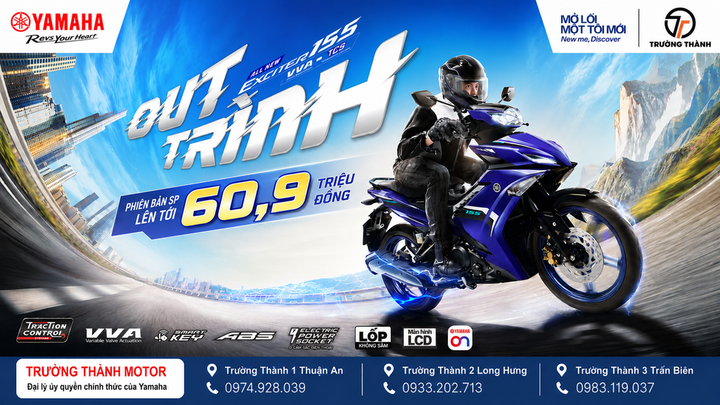 Yamaha Exciter 2026 chào sân cực hoành tráng, giá xe lên tới 60,9 triệu đồng cho phiên bản Giới Hạn, dân tình đua nhau đặt cọc lấy ưu đãi.