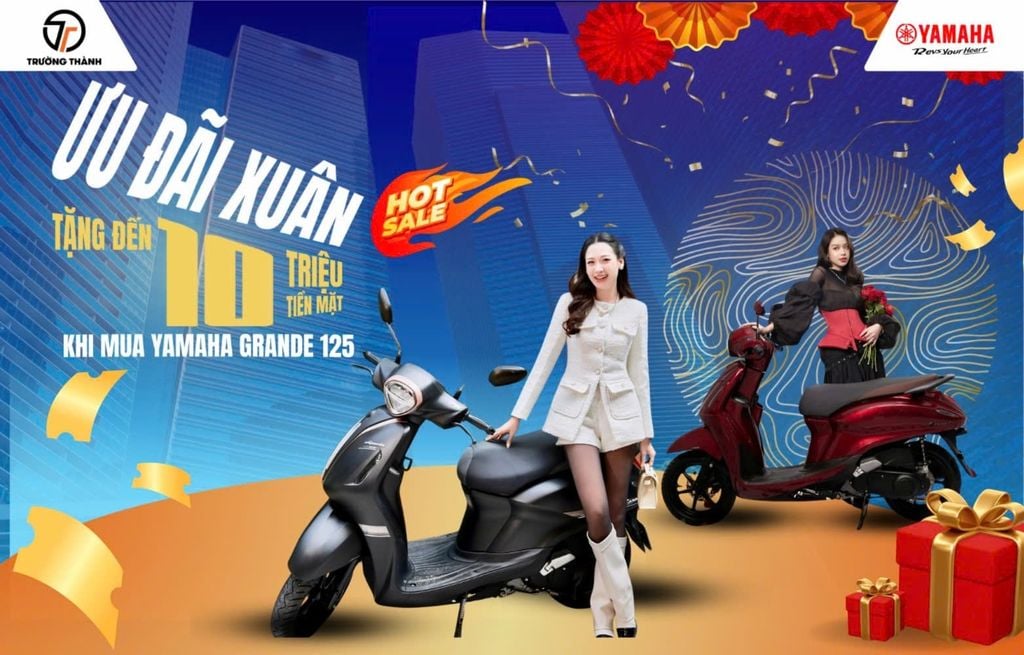 Ưu đãi khủng 2026: Mua Yamaha Grande 125 nhận ngay 10 triệu đồng tiền mặt tại Trường Thành Motor