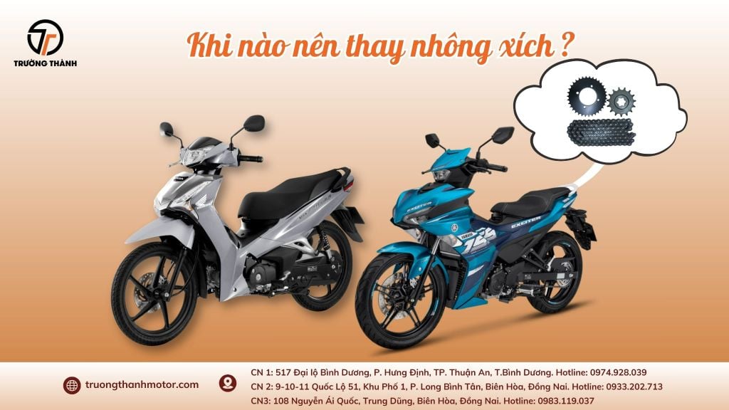 Khi nào thì nên thay nhông xích cho xe máy?