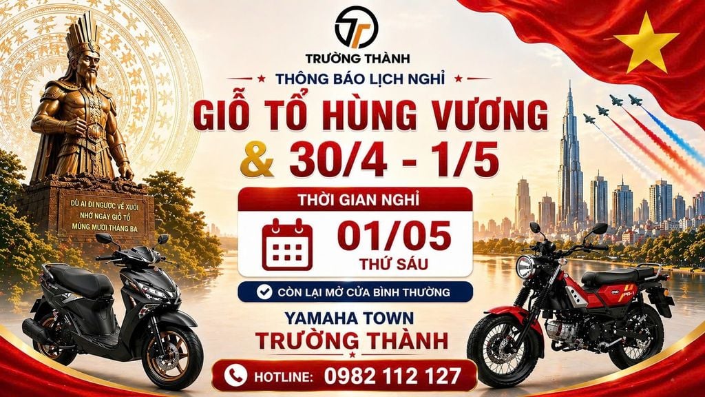 Thông báo lịch nghỉ Lễ Giỗ Tổ Hùng Vương & 30/4 – 1/5 tại Trường Thành Motor