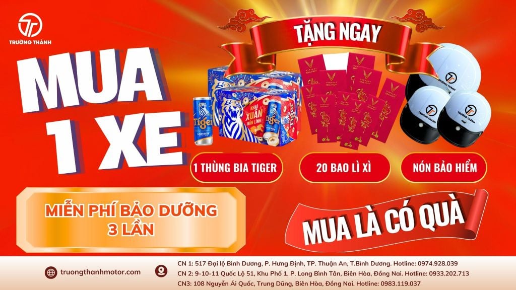 Mua xe máy đầu năm - Nhận ngay bộ quà Tết chất lượng tại Trường Thành Motor
