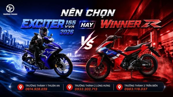 So sánh Exciter 155 VVA TCS 2026 và Honda Winner R: Nên chọn xe nào?
