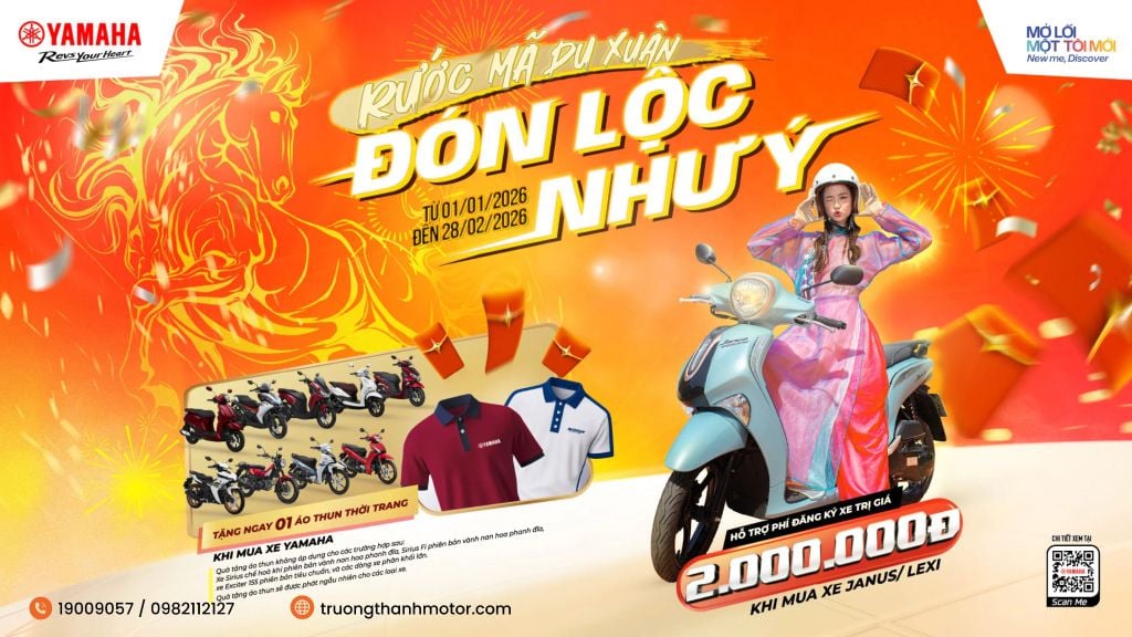 Chương trình khuyến mại Yamaha 2026 “Rước mã du Xuân – Đón lộc Như Ý”