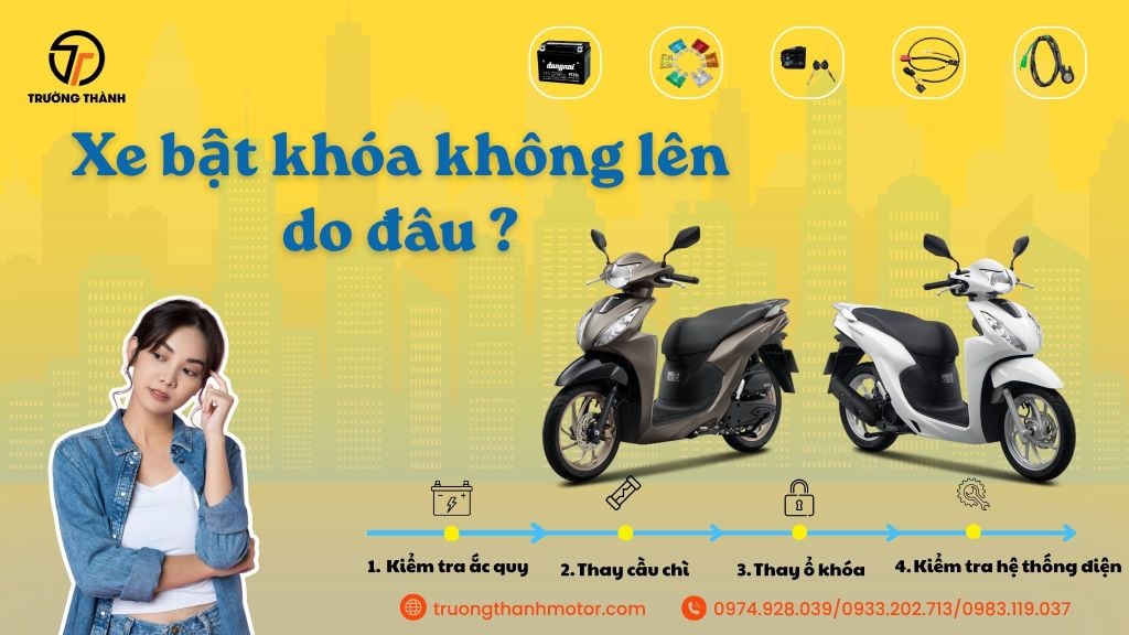 Tại sao xe máy bật chìa khóa không lên điện? Nguyên nhân và cách khắc phục