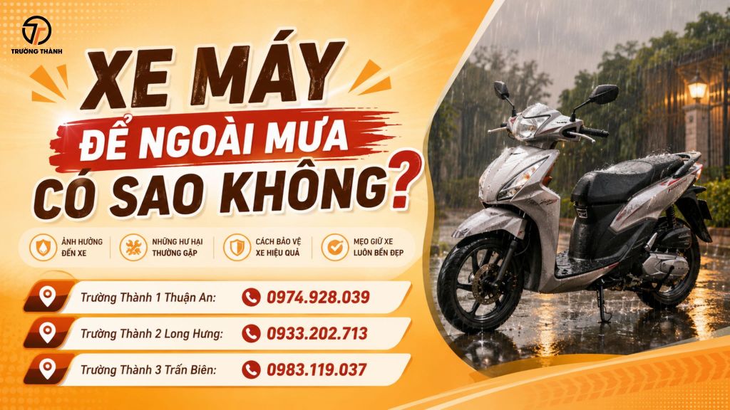 Xe máy để ngoài mưa có sao không? Cách bảo vệ xe máy mùa mưa