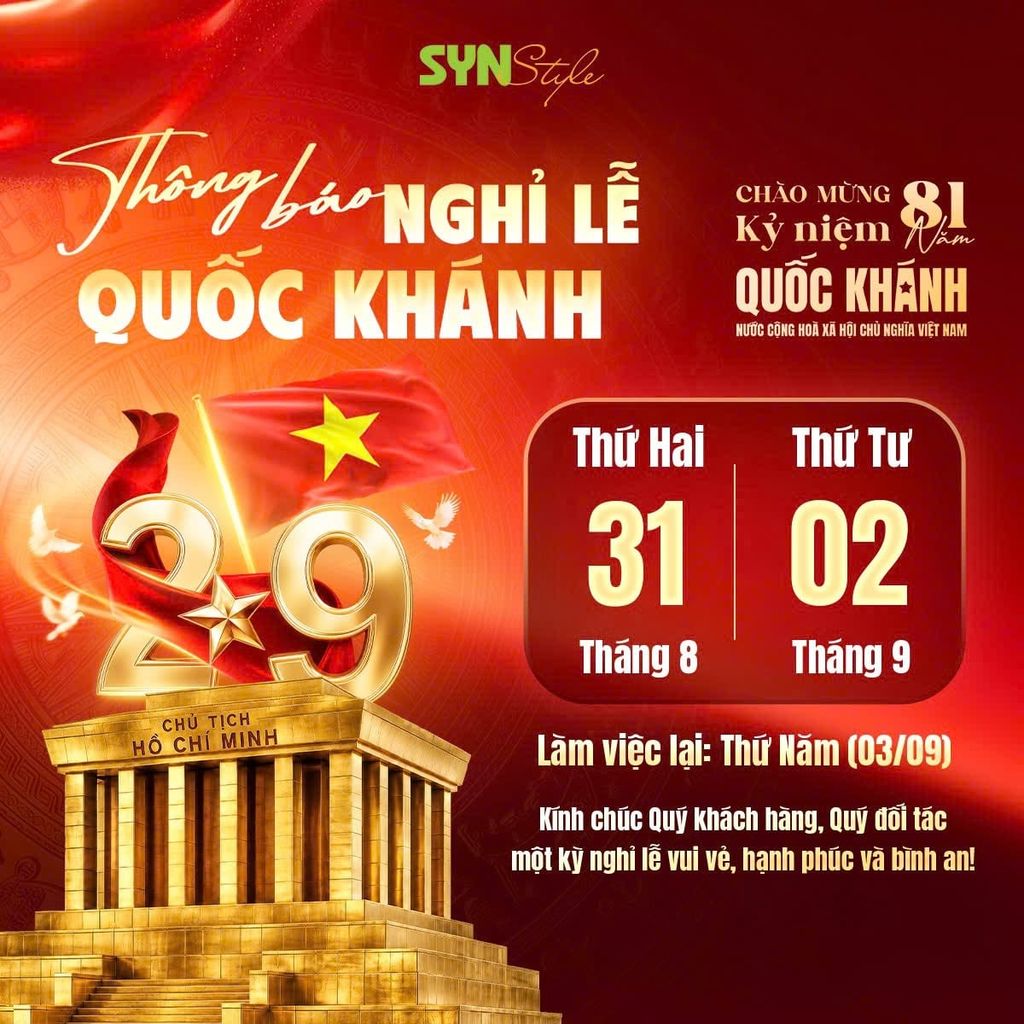 [THÔNG BÁO] LỊCH NGHỈ LỄ QUỐC KHÁNH 2/9/2026