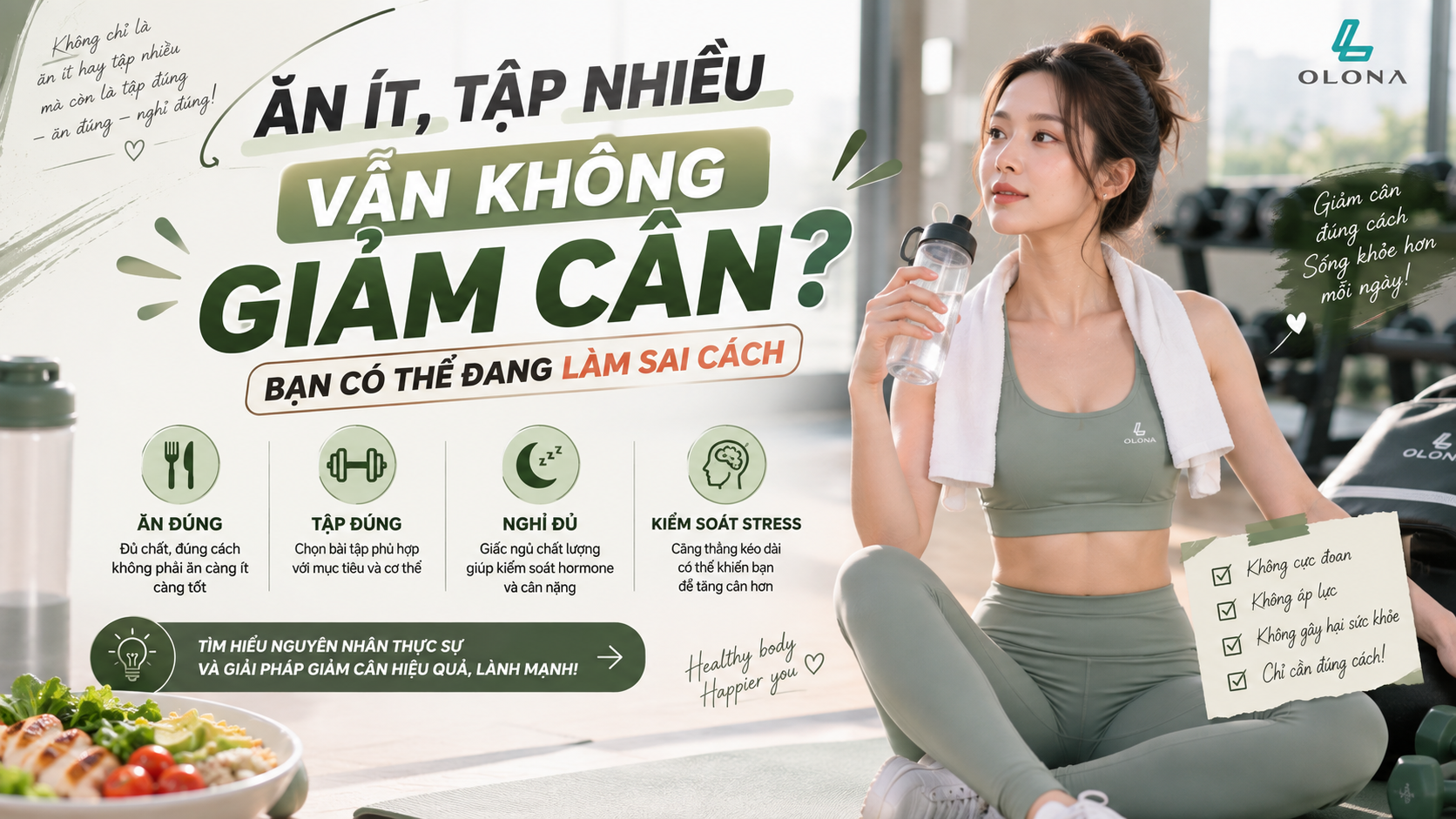 Ăn Ít, Tập Nhiều Vẫn Không Giảm Cân? Bạn Có Thể Đang Làm Sai Cách