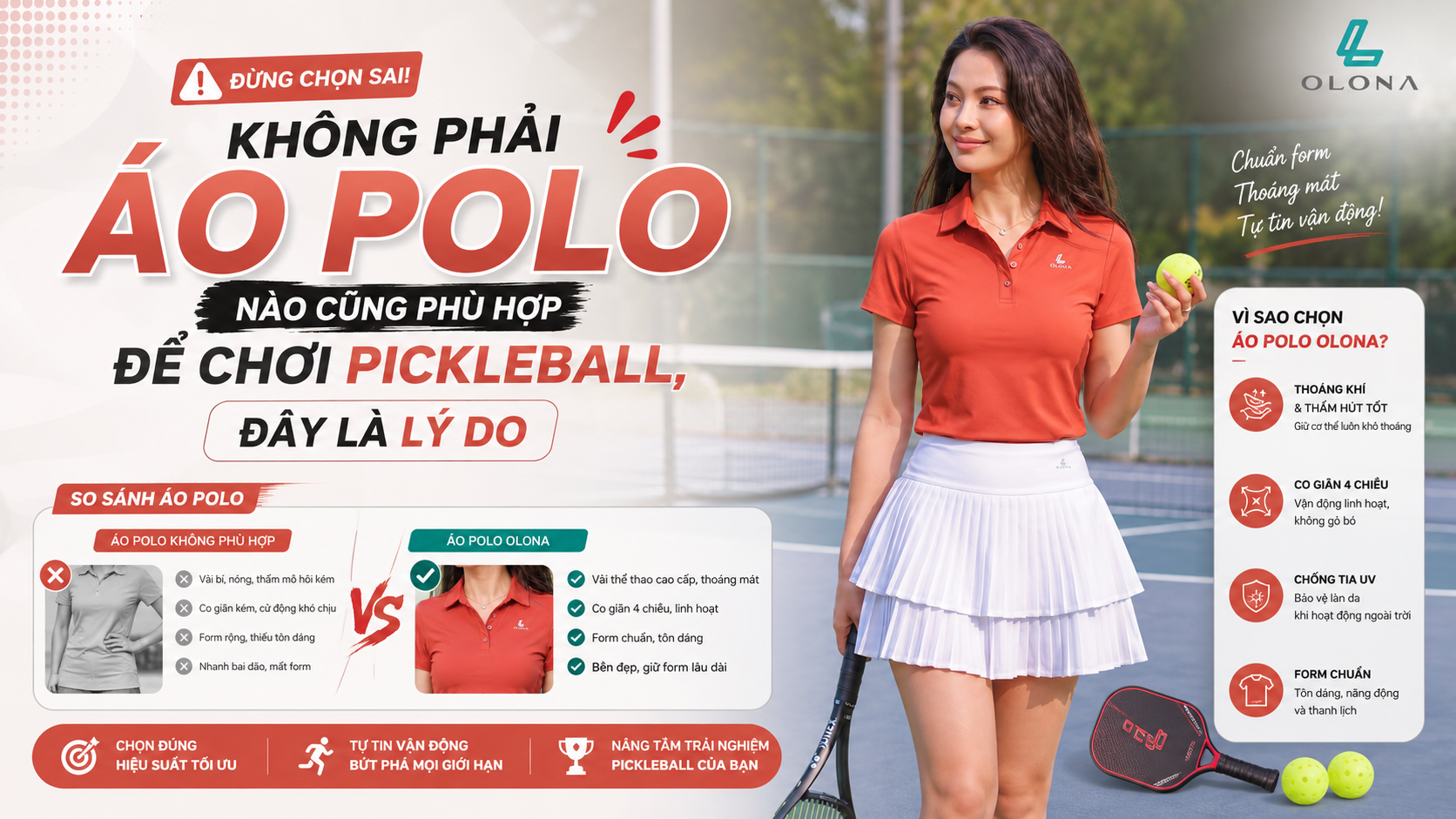 Không Phải Áo Polo Nào Cũng Phù Hợp Để Chơi Pickleball, Đây Là Lý Do