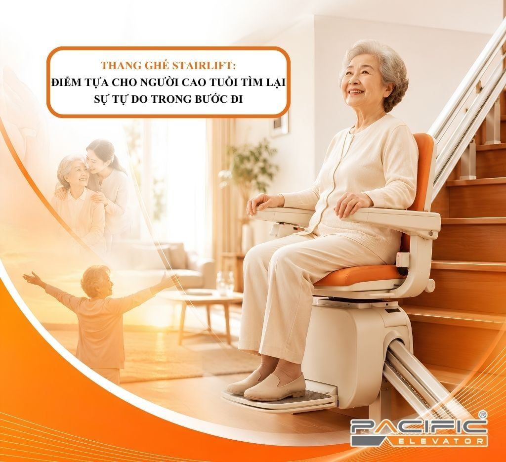THANG GHẾ STAIRLIFT: ĐIỂM TỰA CHO NGƯỜI CAO TUỔI TÌM LẠI SỰ TỰ DO TRONG BƯỚC ĐI