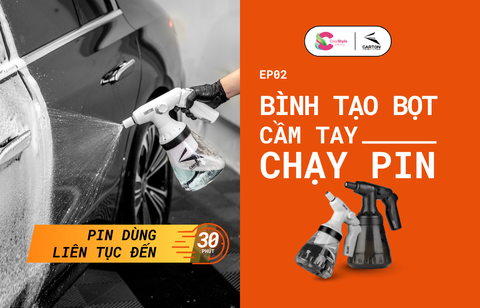 Bình tạo bọt cầm tay chạy pin Carton Super Dry Foam Sprayer 1.5L, giải pháp rửa xe hiện đại không cần bơm tay