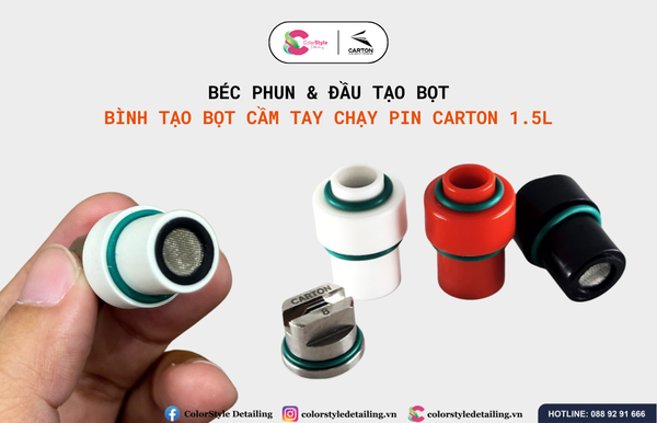béc phun thép không gỉ cao cấp của bình tạo bọt cầm tay chạy pin Carton Super Dry Foam Sprayer 1.5L