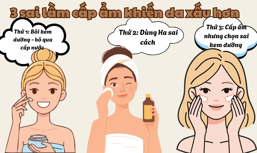 3 sai lầm khi cấp ẩm khiến da xấu hơn – 90% đang mắc phải