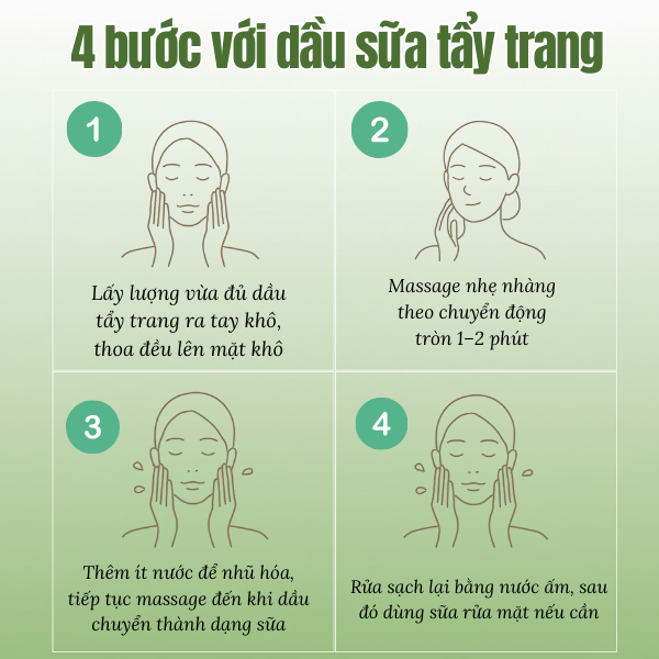 Hướng dẫn dùng dầu tẩy trang Renoskin