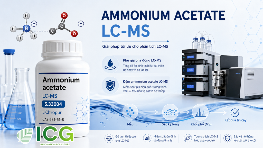 Ammonium acetate LC-MS Merck 5.33004 – Phụ gia pha động LC-MS LiChropur™ CAS 631-61-8