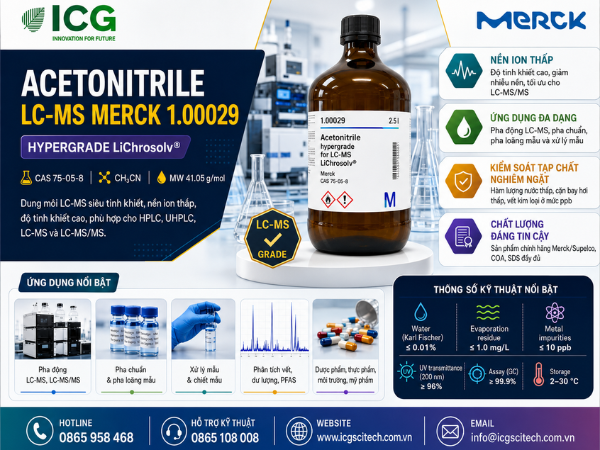 Acetonitrile LC-MS Merck 1.00029 | Hypergrade LiChrosolv CAS 75-05-8