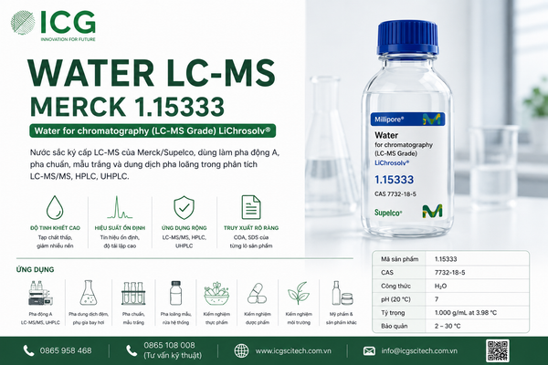 Dung môi LC-MS Merck Water for chromatography LC-MS grade dùng trong kiểm nghiệm sắc ký