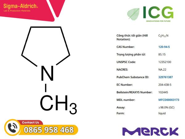 1-Methylpyrrolidine ≥98.0% (GC) Merck&nbsp;120-94-5