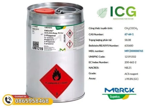 Acetone 99.8% Merck EMSURE | CAS 67-64-1