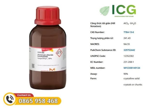 Aluminum chloride hexahydrate 99% Merck CAS 7784-13-6