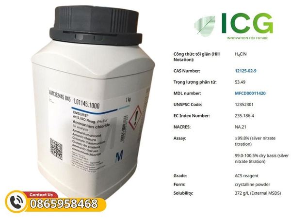 Ammonium chloride for analysis EMSURE® ACS, ISO, Reag. Ph Eur