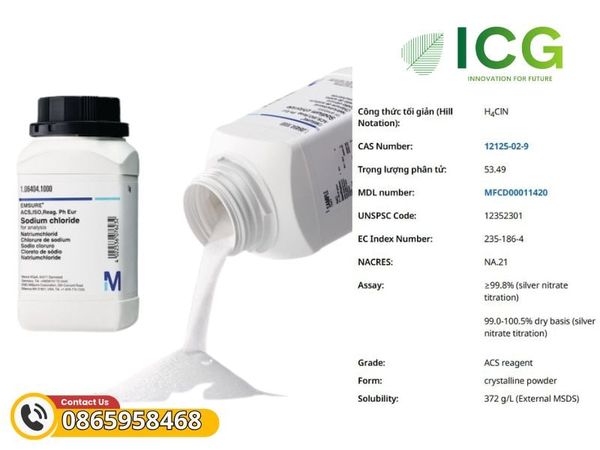 Ammonium chloride for analysis EMSURE® ACS, ISO, Reag. Ph Eur